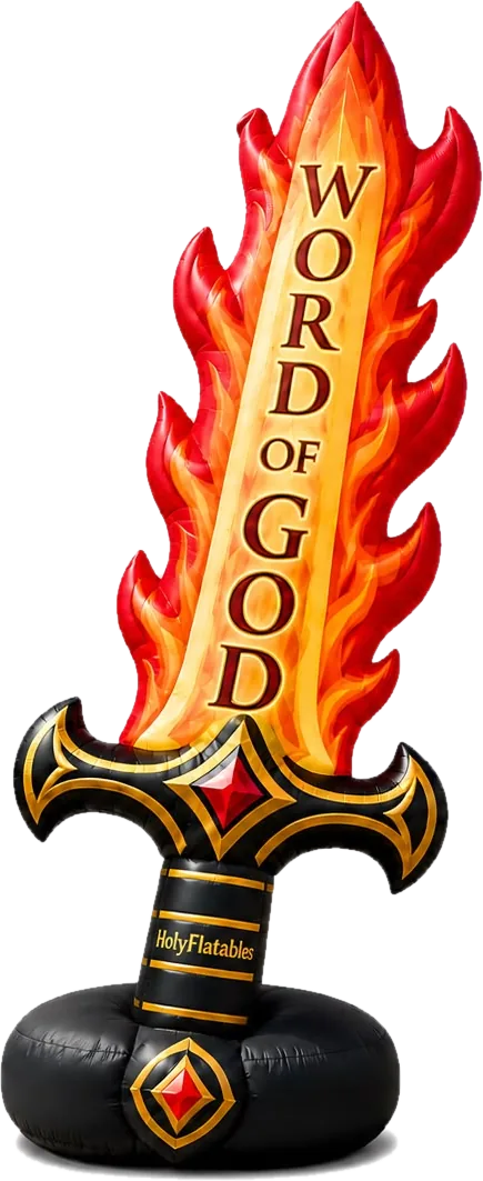Design preview of the Flaming Sword inflatable